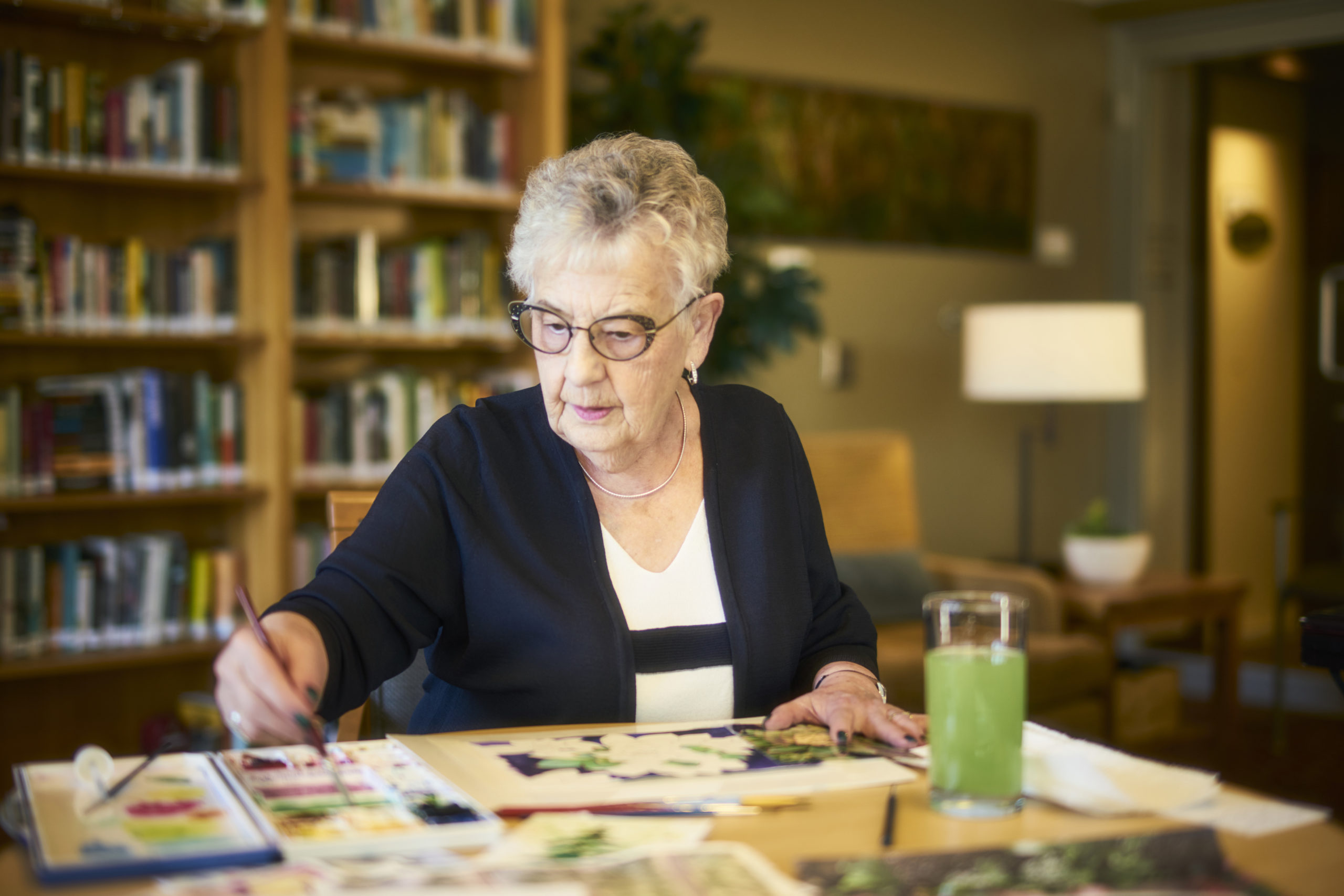 Cedar Springs PARC resident Cathy watercolour painting