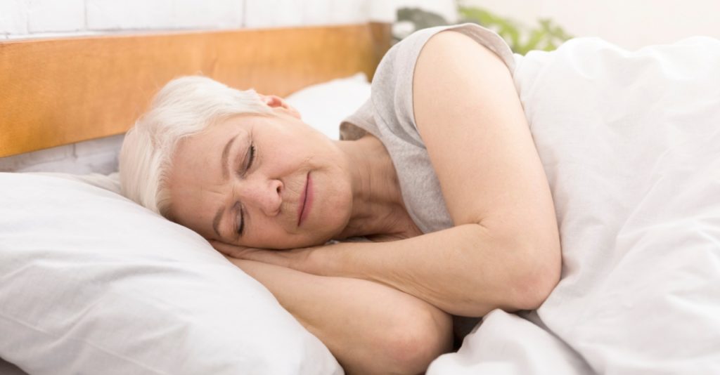 Senior woman sleeping