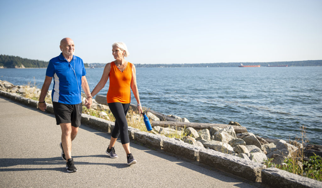 couple walking on west Vancouver seawall