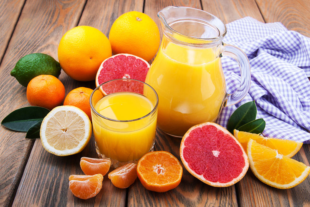 citrus fruits and juice