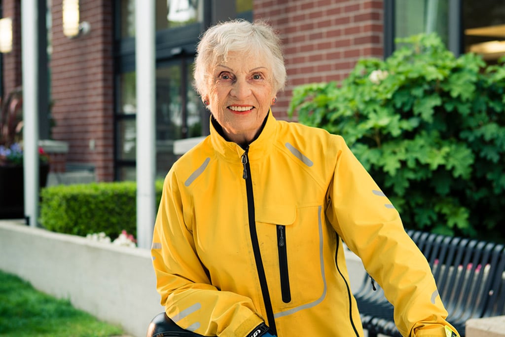senior going out for a bike ride