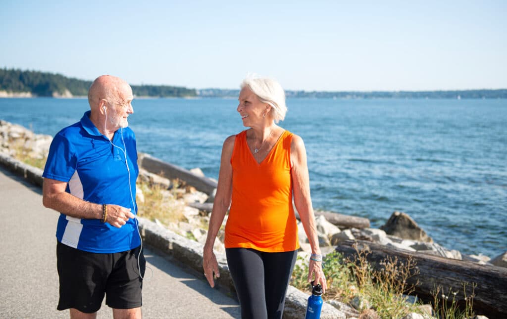 Westerleigh PARC seniors enjoying a walk on the seawall in West Vancouver